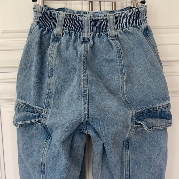 SIMPLE SOCIETY CARGO STRAIGHT SUPER HIGH RISE 5/27 BLUE ELASTIC WAISTBAND - Picture 6 of 15
